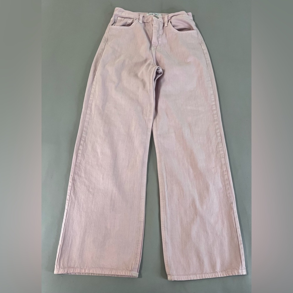 Just‎ Black Denim Women's pink  High Rise Wide Leg Jeans Size 26